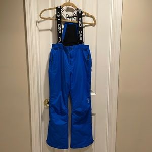 CMP size 12/ 152 Boys Girls Ski Bibs Snow Pants Royal Blue Adj Suspenders